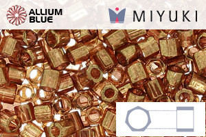 MIYUKI Delica® Seed Beads (DBLC0115) 8/0 Hex Cut Large - Topaz Gold Luster - Click Image to Close