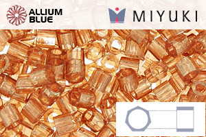 MIYUKI Delica® Seed Beads (DBLC0121) 8/0 Hex Cut Large - Apricot Topaz Gold Luster - Click Image to Close
