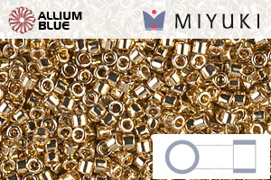 MIYUKI Delica® Seed Beads (DB0034) 11/0 Round - 24kt Gold Light Plated