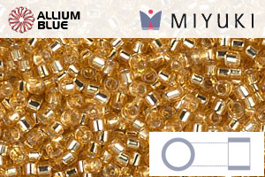 MIYUKI Delica® Seed Beads (DB0042) 11/0 Round - Silver Lined Gold