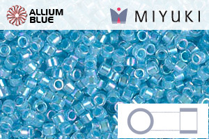 MIYUKI Delica® Seed Beads (DB0057) 11/0 Round - Aqua Lined Crystal AB