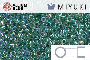 MIYUKI Delica® Seed Beads (DB0060) 11/0 Round - Lime Lined Crystal AB - 關閉視窗 >> 可點擊圖片