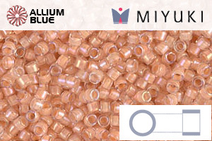 MIYUKI Delica® Seed Beads (DB0067) 11/0 Round - Light Peach Lined Crystal Luster