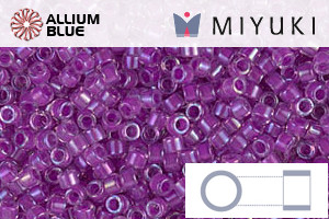MIYUKI Delica® Seed Beads (DB0073) 11/0 Round - Magenta Lined Crystal AB