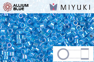MIYUKI Delica® Seed Beads (DB0076) 11/0 Round - Light Blue Lined Crystal AB