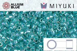 MIYUKI Delica® Seed Beads (DB0079) 11/0 Round - Turquoise Green Lined Crystal AB