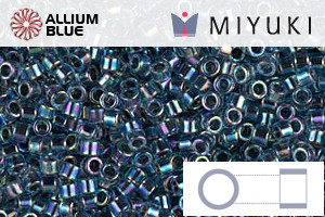 MIYUKI Delica® Seed Beads (DB0085) 11/0 Round - Blue Lined Aqua AB
