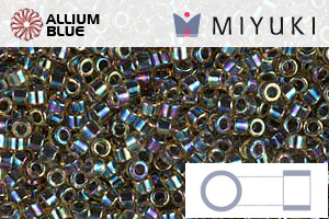 MIYUKI Delica® Seed Beads (DB0089) 11/0 Round - Blue Lined Light Topaz AB