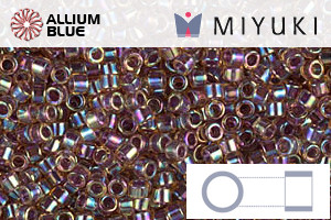 MIYUKI Delica® Seed Beads (DB0091) 11/0 Round - Inside Dyed Amethyst Gold AB