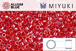 MIYUKI Delica® Seed Beads (DB0098) 11/0 Round - Transparent Light Siam Luster - 關閉視窗 >> 可點擊圖片