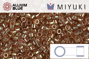 MIYUKI Delica® Seed Beads (DB0102) 11/0 Round - Peach Topaz Gold Luster