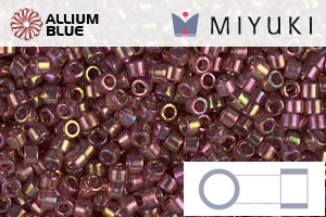 MIYUKI Delica® Seed Beads (DB0103) 11/0 Round - Dark Topaz Rainbow Gold Luster