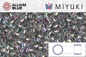 MIYUKI Delica® Seed Beads (DB0107) 11/0 Round - Transparent Gray Rainbow Gold Luster