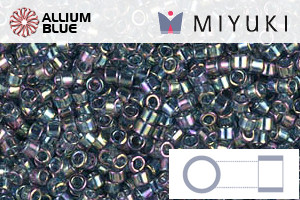 MIYUKI Delica® Seed Beads (DB0111) 11/0 Round - Transparent Blue Gray Rainbow Gold Luster - 關閉視窗 >> 可點擊圖片