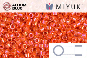 MIYUKI Delica® Seed Beads (DB0161) 11/0 Round - Opaque Orange AB - Click Image to Close
