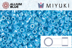 MIYUKI Delica® Seed Beads (DB0164) 11/0 Round - Opaque Turquoise Blue AB - Click Image to Close