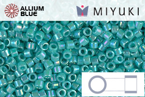 MIYUKI Delica® Seed Beads (DB0166) 11/0 Round - Opaque Turquoise Green AB - Click Image to Close