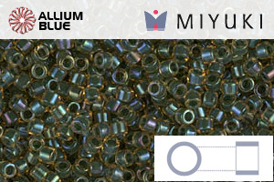 MIYUKI Delica® Seed Beads (DB0273) 11/0 Round - Forest Green Lined Topaz AB - 关闭视窗 >> 可点击图片