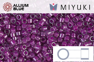 MIYUKI Delica® Seed Beads (DB0281) 11/0 Round - Fuchsia Lined Crystal Luster