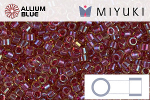 MIYUKI Delica® Seed Beads (DB0282) 11/0 Round - Cranberry Lined Light Topaz Luster - Haga Click en la Imagen para Cerrar