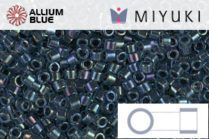 MIYUKI Delica® Seed Beads (DB0286) 11/0 Round - Midnight Blue Lined Aqua AB - 关闭视窗 >> 可点击图片