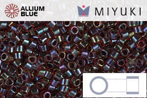 MIYUKI Delica® Seed Beads (DB0297) 11/0 Round - Garnet Lined Ruby AB