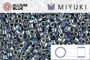 MIYUKI Delica® Seed Beads (DB0544) 11/0 Round - Palladium Blue Gold Iris