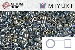 MIYUKI Delica® Seed Beads (DB0545) 11/0 Round - Palladium Silver Blue Gold Iris - Haga Click en la Imagen para Cerrar