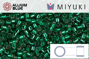 MIYUKI Delica® Seed Beads (DB0605) 11/0 Round - Dyed Silver Lined Emerald