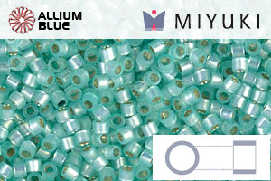 MIYUKI Delica® Seed Beads (DB0626) 11/0 Round - Dyed Light Aqua Green Silver Lined Alabaster - Click Image to Close