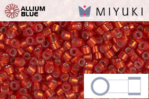 MIYUKI Delica® Seed Beads (DB0683) 11/0 Round - Dyed Semi-matte Silver Lined Red Orange - Haga Click en la Imagen para Cerrar