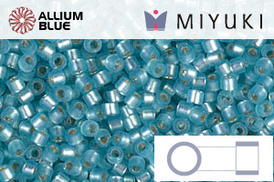 MIYUKI Delica® Seed Beads (DB0691) 11/0 Round - Dyed Semi-matte Silver Lined Mint Green