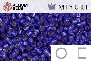 MIYUKI Delica® Seed Beads (DB0696) 11/0 Round - Dyed Semi-matte Silver Lined Dark Blue Violet