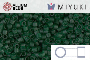 MIYUKI Delica® Seed Beads (DB0767) 11/0 Round - Matte Transparent Dark Emerald - Click Image to Close