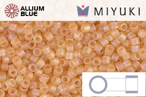 MIYUKI Delica® Seed Beads (DB0852) 11/0 Round - Matte Transparent Light Topaz AB - 關閉視窗 >> 可點擊圖片