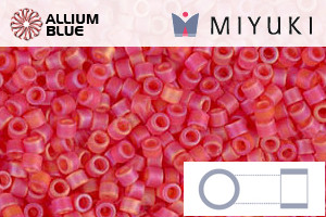 MIYUKI Delica® Seed Beads (DB0856) 11/0 Round - Matte Transparent Red Orange AB - 關閉視窗 >> 可點擊圖片