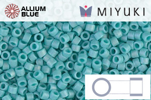 MIYUKI Delica® Seed Beads (DB0878) 11/0 Round - Matte Opaque Turquoise Green AB