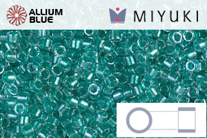 MIYUKI Delica® Seed Beads (DB0904) 11/0 Round - Sparkling Aqua Green Lined Crystal - Click Image to Close