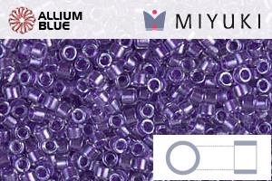 MIYUKI Delica® Seed Beads (DB0906) 11/0 Round - Sparkling Purple Lined Crystal - 关闭视窗 >> 可点击图片