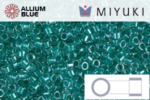 MIYUKI Delica® Seed Beads (DB0918) 11/0 Round - Sparkling Dark Aqua Green Lined Crystal