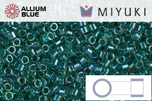 MIYUKI Delica® Seed Beads (DB0919) 11/0 Round - Sparkling Dark Teal Lined Chartreuse - Haga Click en la Imagen para Cerrar