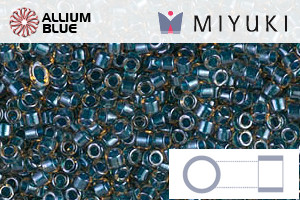 MIYUKI Delica® Seed Beads (DB0921) 11/0 Round - Sparkling Blue Lined Topaz - Haga Click en la Imagen para Cerrar