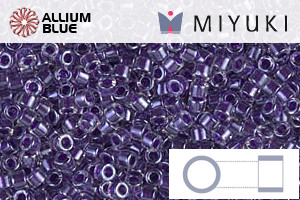 MIYUKI Delica® Seed Beads (DB0923) 11/0 Round - Sparkling Amethyst Lined Crystal - Click Image to Close
