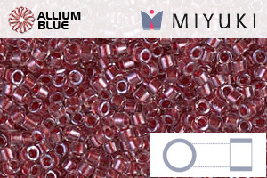 MIYUKI Delica® Seed Beads (DB0924) 11/0 Round - Sparkling Cranberry Lined Crystal