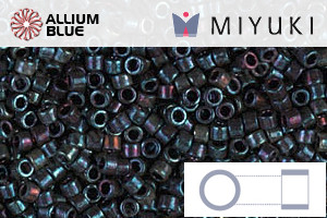 MIYUKI Delica® Seed Beads (DB1003) 11/0 Round - Metallic Midnight Blue Gold Iris