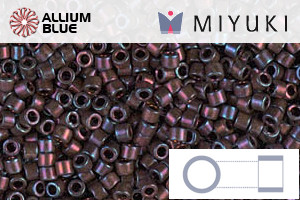 MIYUKI Delica® Seed Beads (DB1004) 11/0 Round - Metallic Dark Plum Gold Iris