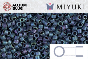 MIYUKI Delica® Seed Beads (DB1052) 11/0 Round - Matte Metallic Blueberry Gold Iris - 關閉視窗 >> 可點擊圖片
