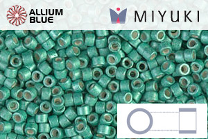 MIYUKI Delica® Seed Beads (DB1182) 11/0 Round - Galvanized SF Dark Mint - Click Image to Close