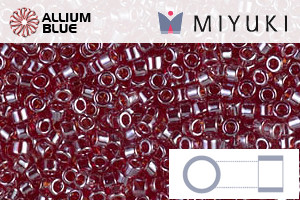 MIYUKI Delica® Seed Beads (DB1222) 11/0 Round - Transparent Dark Cranberry Luster