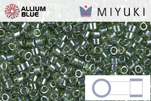 MIYUKI Delica® Seed Beads (DB1227) 11/0 Round - Transparent Olive Luster